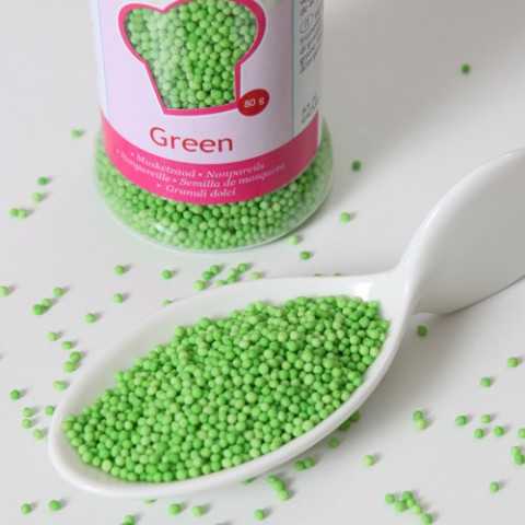 Microbilles de sucre vert Funcakes 80 gr