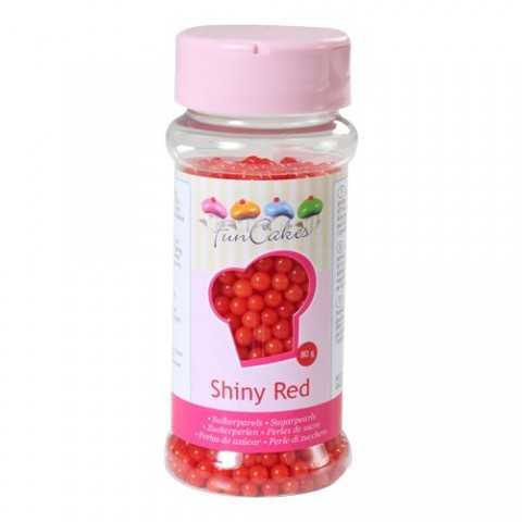 Perles de sucre rouge brillant Funcakes 80 gr
